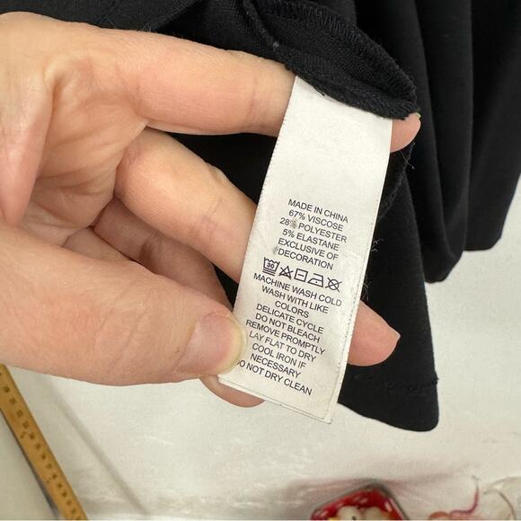 Kate Spade Broome Street Black Bell Sleeve Ponte Mini Dress Womens S Whimsigoth - Picture 11 of 11